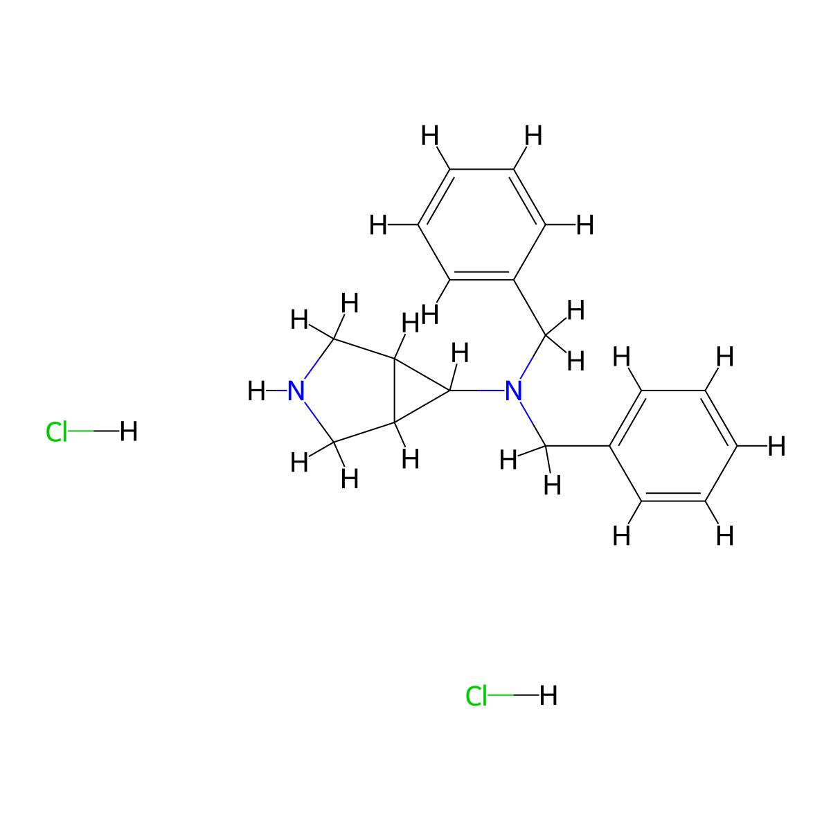 N,N-dibenzyl-3-azabicyclo[3.1.0]hexan-6-amine dihydrochloride molecular structure, CAS 2034278-90-3