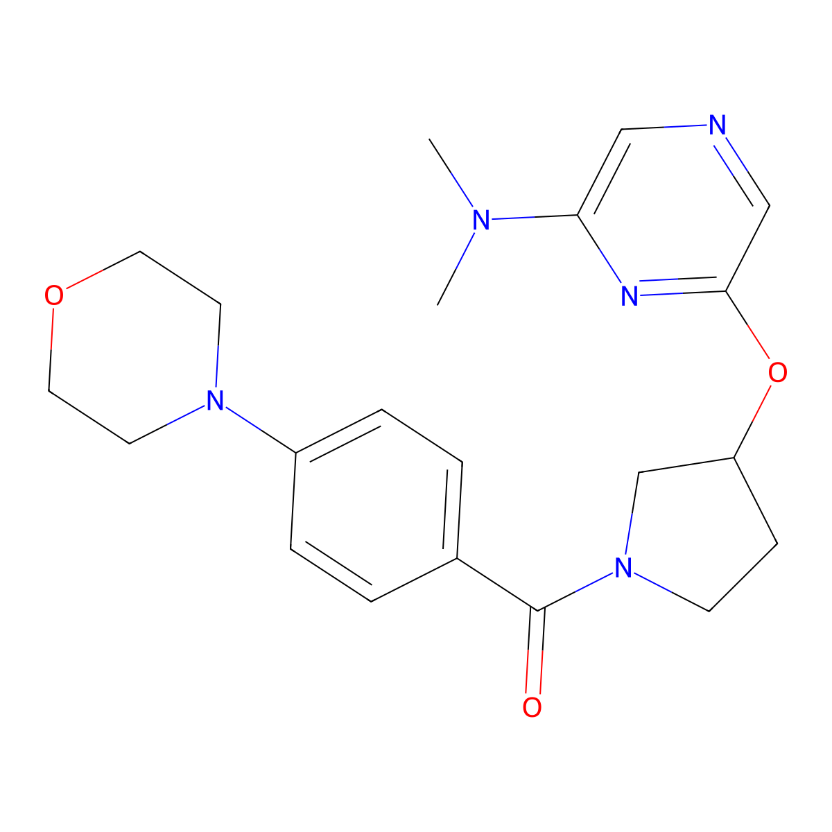 (3-((6-(Dimethylamino)pyrazin-2-yl)oxy)pyrrolidin-1-yl)(4-morpholinophenyl)methanone molecular structure, CAS 2034278-95-8