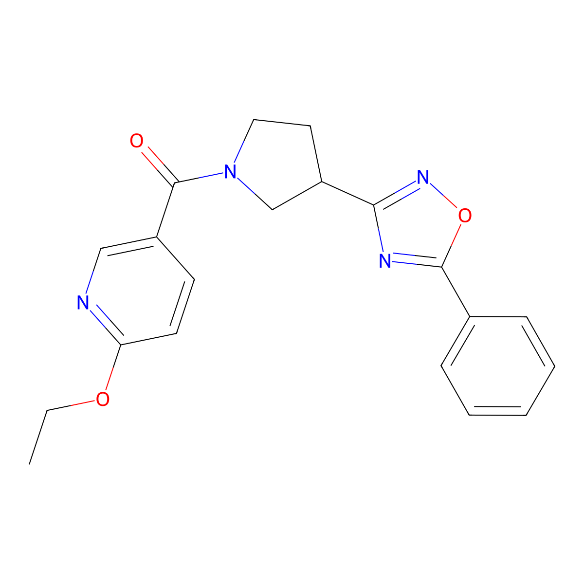 (6-Ethoxypyridin-3-yl)(3-(5-phenyl-1,2,4-oxadiazol-3-yl)pyrrolidin-1-yl)methanone molecular structure, CAS 2034279-24-6