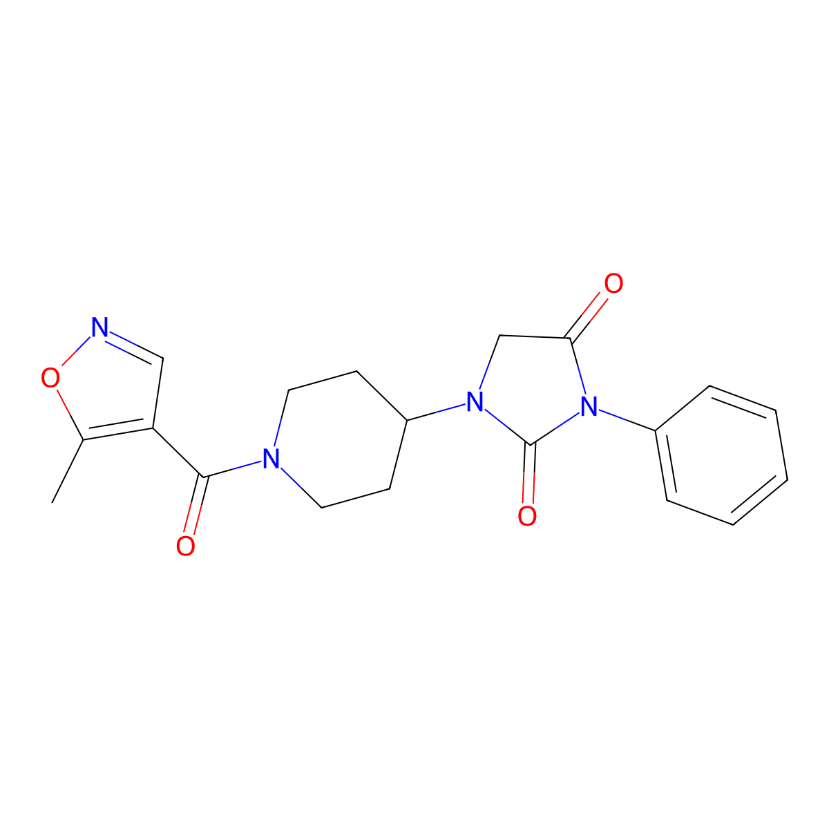 1-(1-(5-Methylisoxazole-4-carbonyl)piperidin-4-yl)-3-phenylimidazolidine-2,4-dione molecular structure, CAS 2034279-32-6