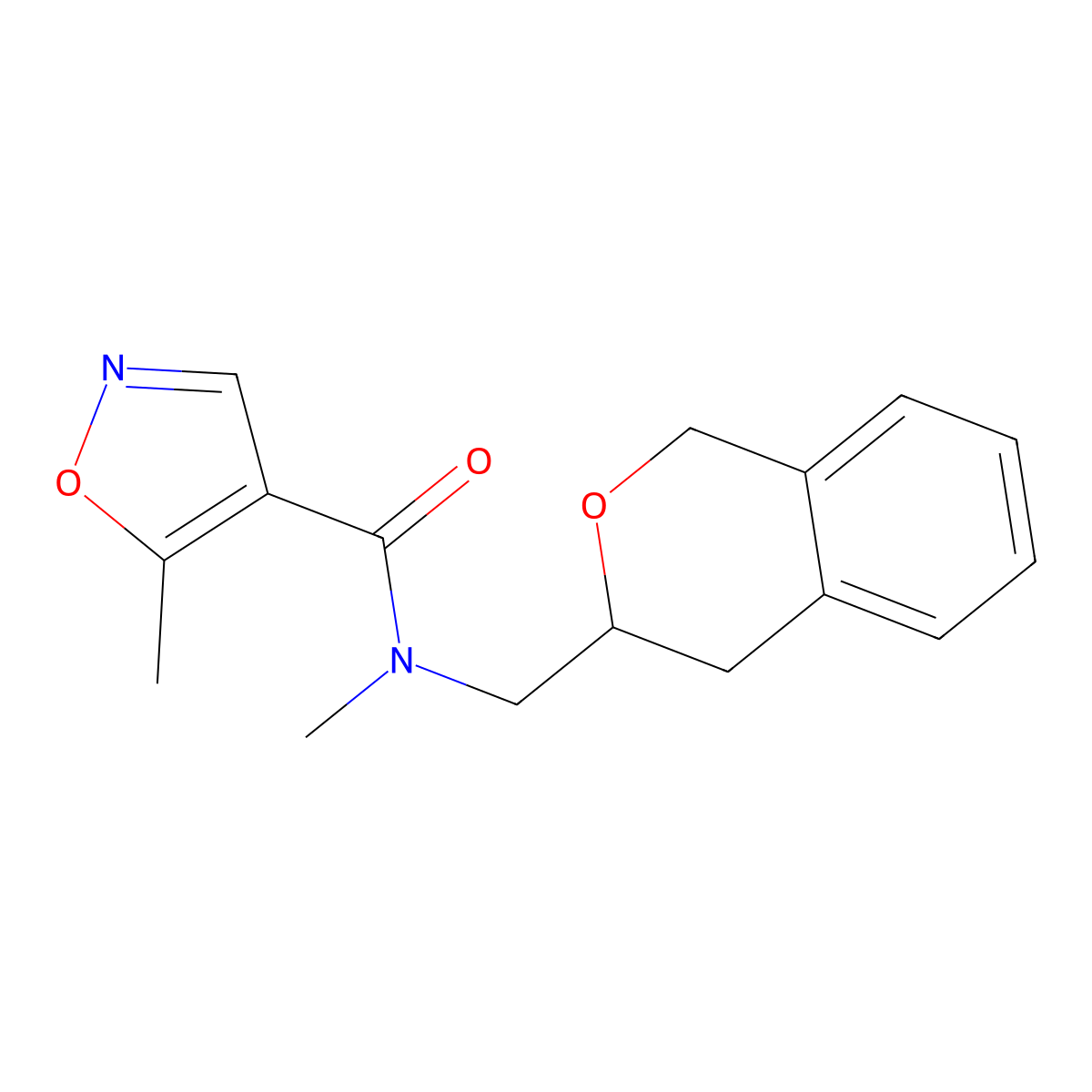 N-(isochroman-3-ylmethyl)-N,5-dimethylisoxazole-4-carboxamide molecular structure, CAS 2034279-40-6