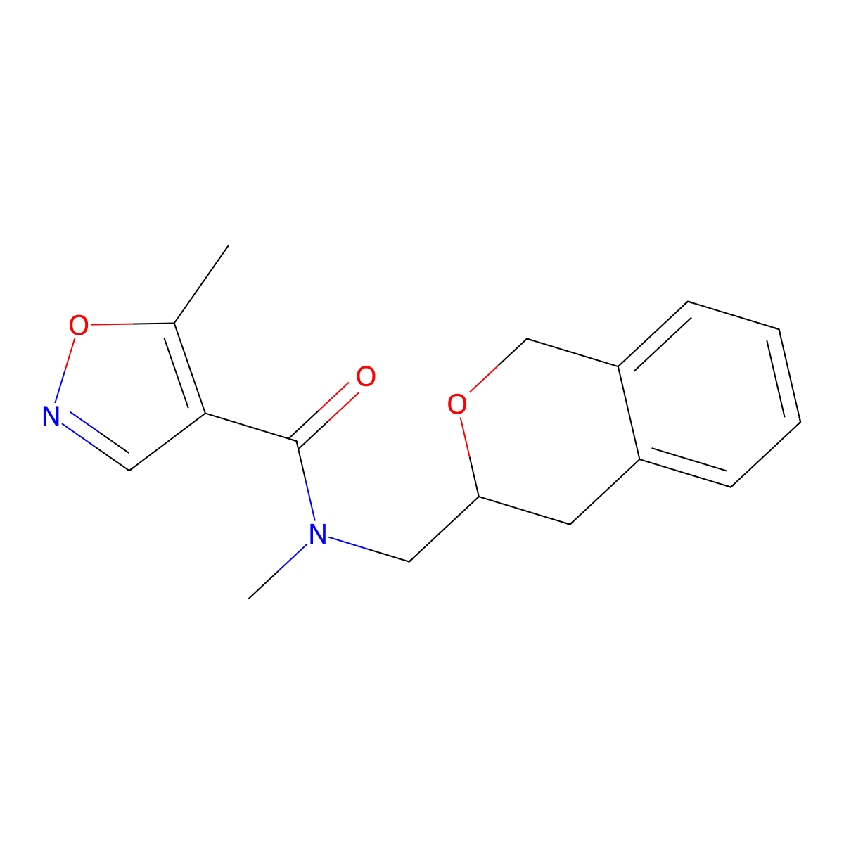 N-(isochroman-3-ylmethyl)-N,5-dimethylisoxazole-4-carboxamide molecular structure, CAS 2034279-40-6