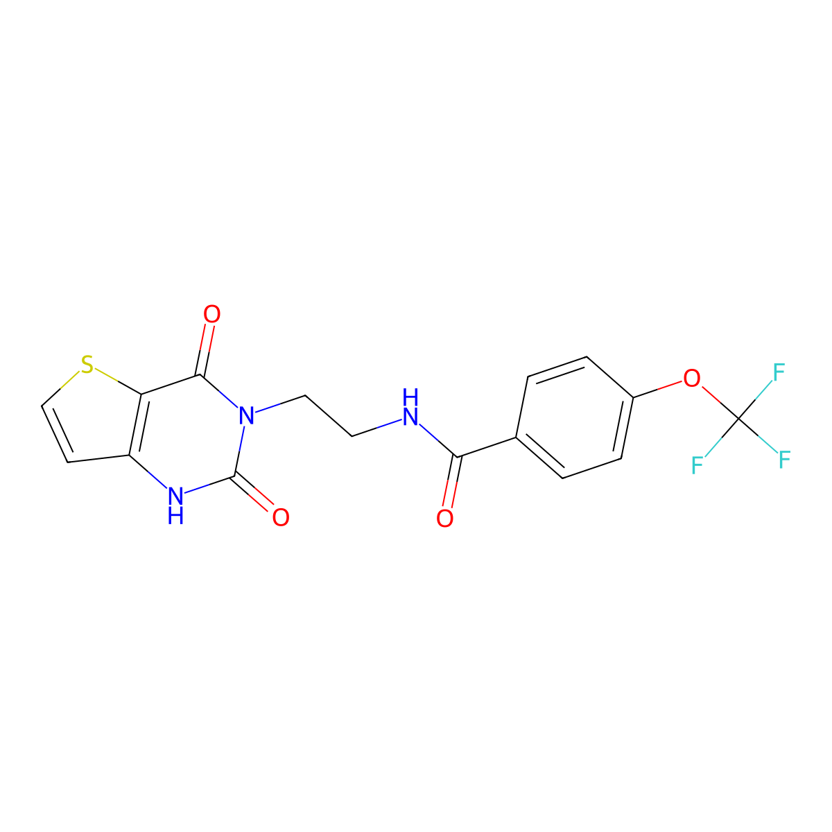 N-(2-(2,4-dioxo-1,2-dihydrothieno[3,2-d]pyrimidin-3(4H)-yl)ethyl)-4-(trifluoromethoxy)benzamide molecular structure, CAS 2034279-41-7