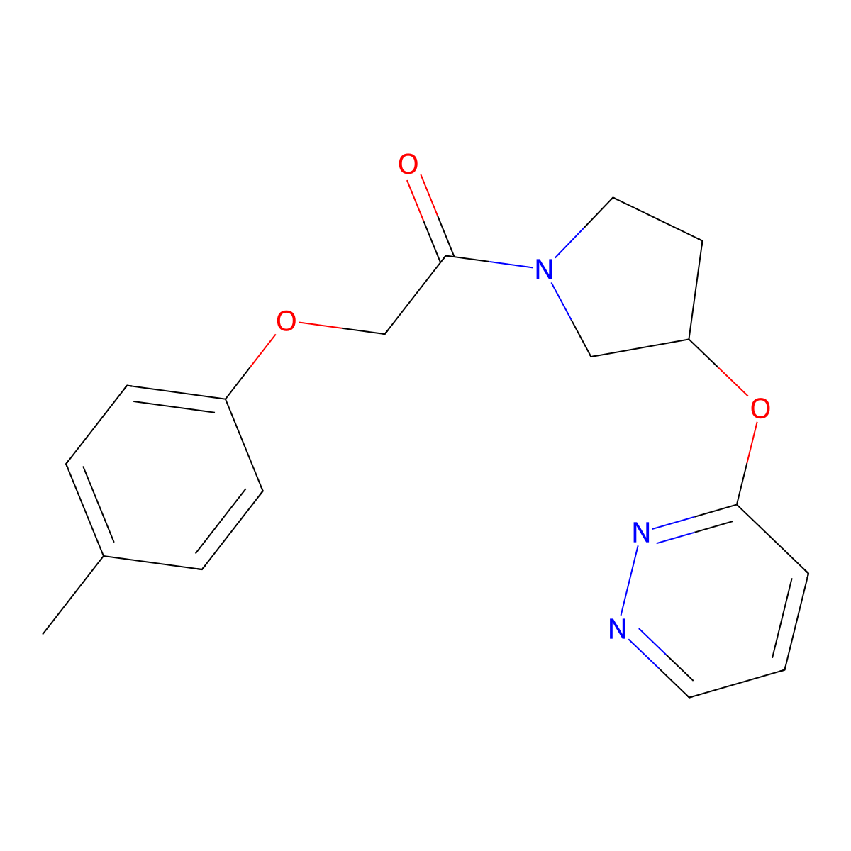 1-(3-(Pyridazin-3-yloxy)pyrrolidin-1-yl)-2-(p-tolyloxy)ethanone molecular structure, CAS 2034279-47-3
