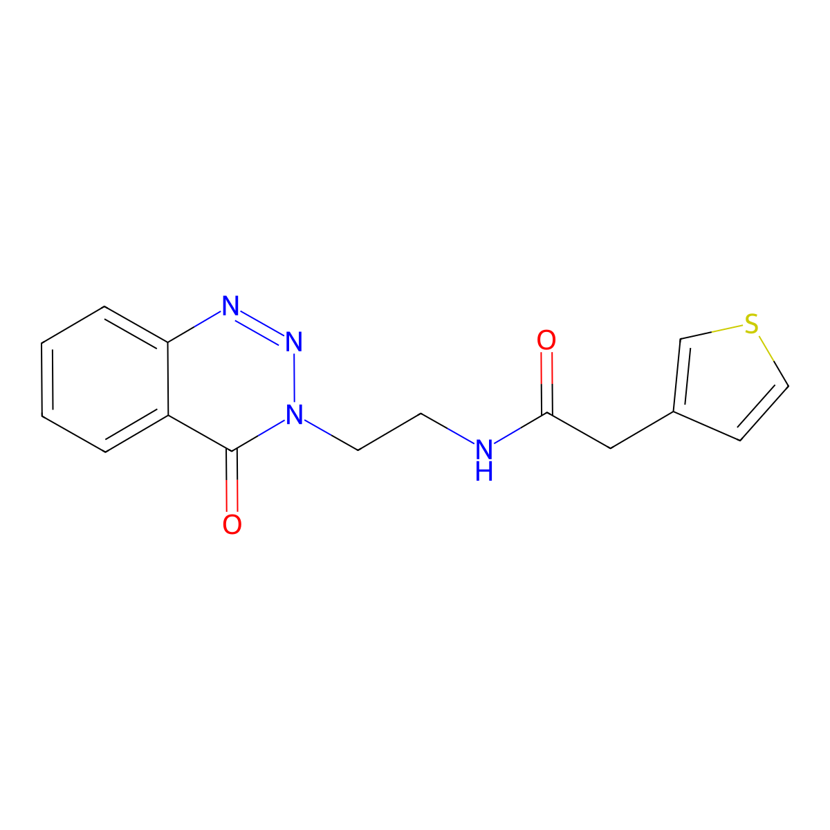 N-(2-(4-oxobenzo[d][1,2,3]triazin-3(4H)-yl)ethyl)-2-(thiophen-3-yl)acetamide molecular structure, CAS 2034279-49-5