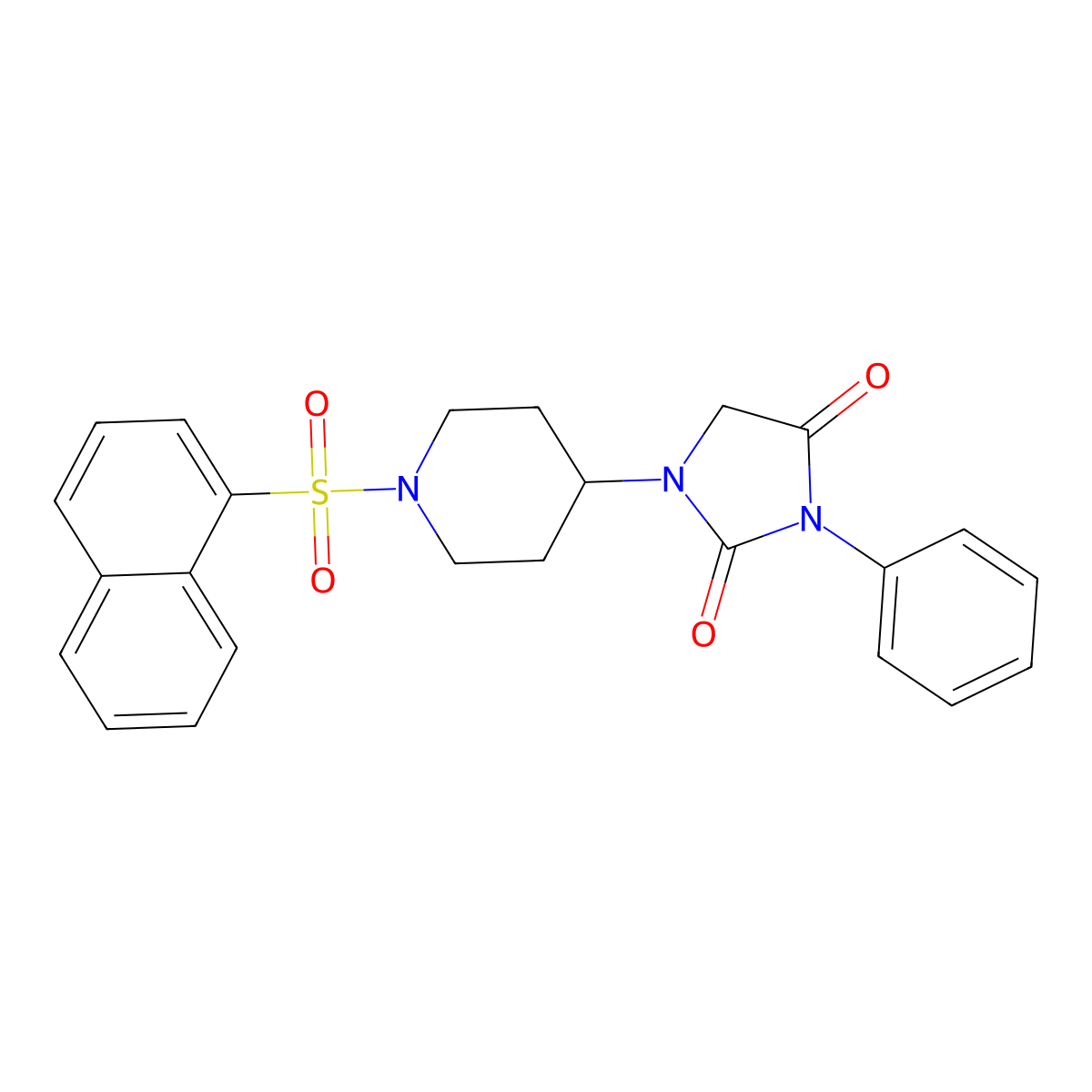 1-(1-(Naphthalen-1-ylsulfonyl)piperidin-4-yl)-3-phenylimidazolidine-2,4-dione molecular structure, CAS 2034279-58-6