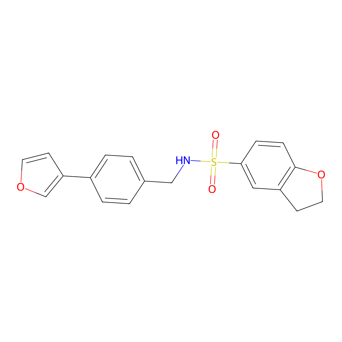 N-(4-(furan-3-yl)benzyl)-2,3-dihydrobenzofuran-5-sulfonamide molecular structure, CAS 2034279-68-8