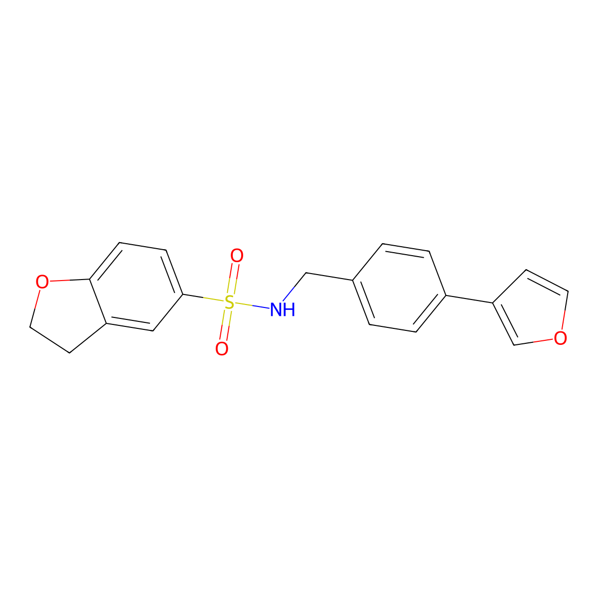 N-(4-(furan-3-yl)benzyl)-2,3-dihydrobenzofuran-5-sulfonamide molecular structure, CAS 2034279-68-8