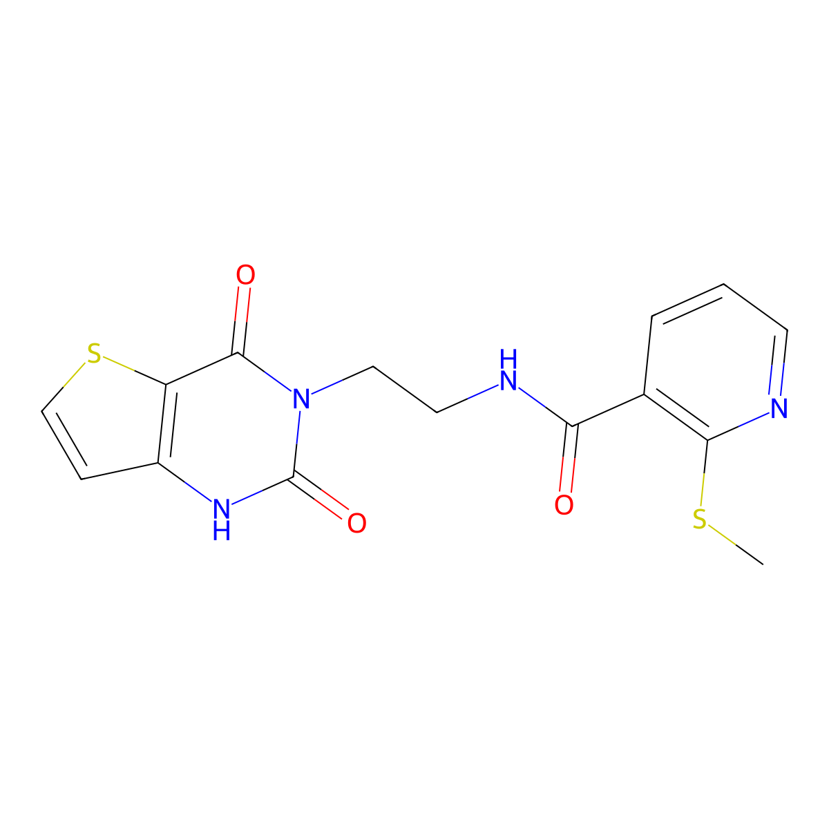 N-(2-(2,4-dioxo-1,2-dihydrothieno[3,2-d]pyrimidin-3(4H)-yl)ethyl)-2-(methylthio)nicotinamide molecular structure, CAS 2034279-71-3
