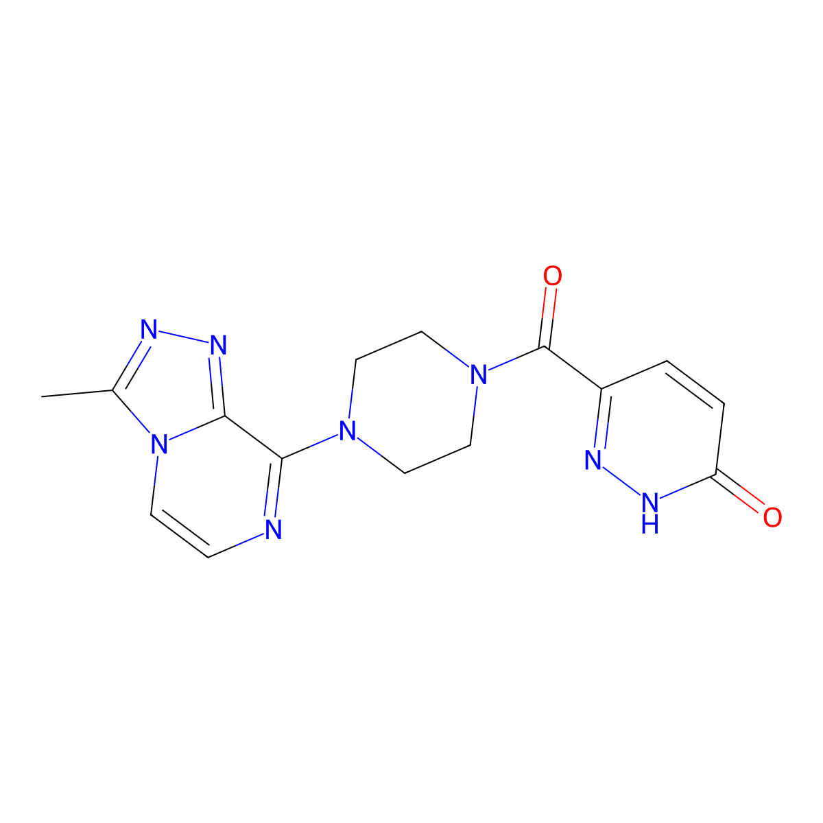 6-(4-(3-methyl-[1,2,4]triazolo[4,3-a]pyrazin-8-yl)piperazine-1-carbonyl)pyridazin-3(2H)-one molecular structure, CAS 2034279-74-6