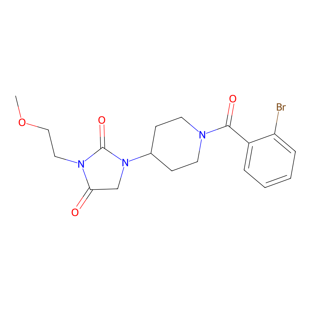 1-[1-(2-Bromobenzoyl)piperidin-4-yl]-3-(2-methoxyethyl)imidazolidine-2,4-dione molecular structure, CAS 2034279-77-9