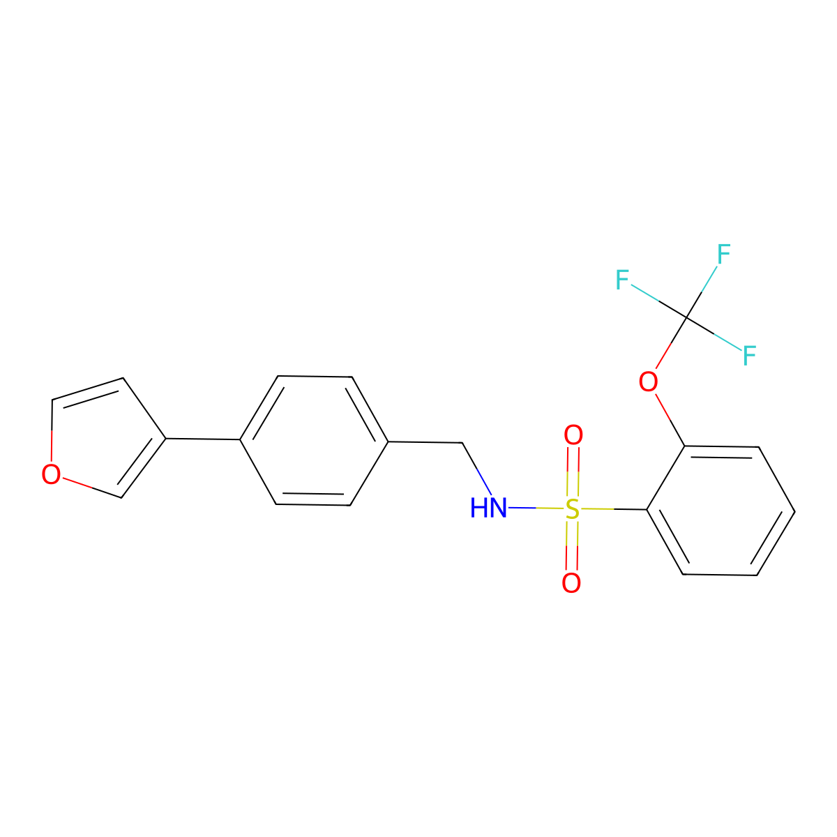 N-(4-(furan-3-yl)benzyl)-2-(trifluoromethoxy)benzenesulfonamide molecular structure, CAS 2034279-78-0