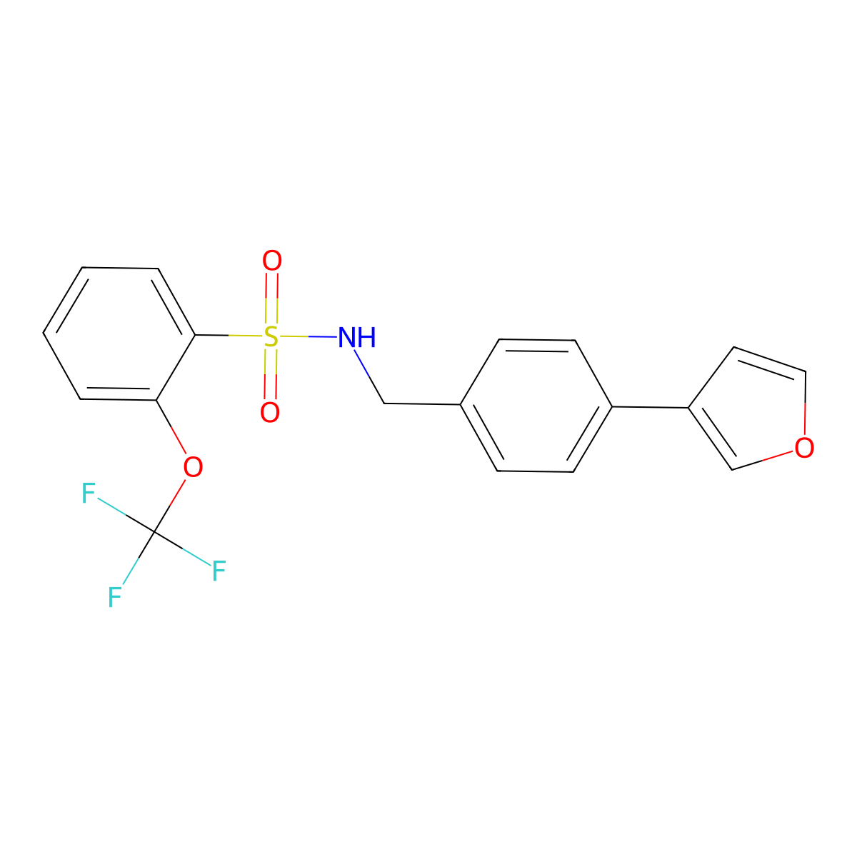 N-(4-(furan-3-yl)benzyl)-2-(trifluoromethoxy)benzenesulfonamide molecular structure, CAS 2034279-78-0