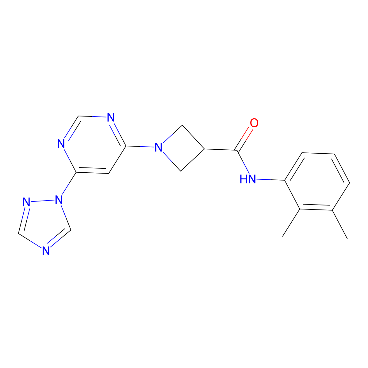 1-(6-(1H-1,2,4-triazol-1-yl)pyrimidin-4-yl)-N-(2,3-dimethylphenyl)azetidine-3-carboxamide molecular structure, CAS 2034279-79-1
