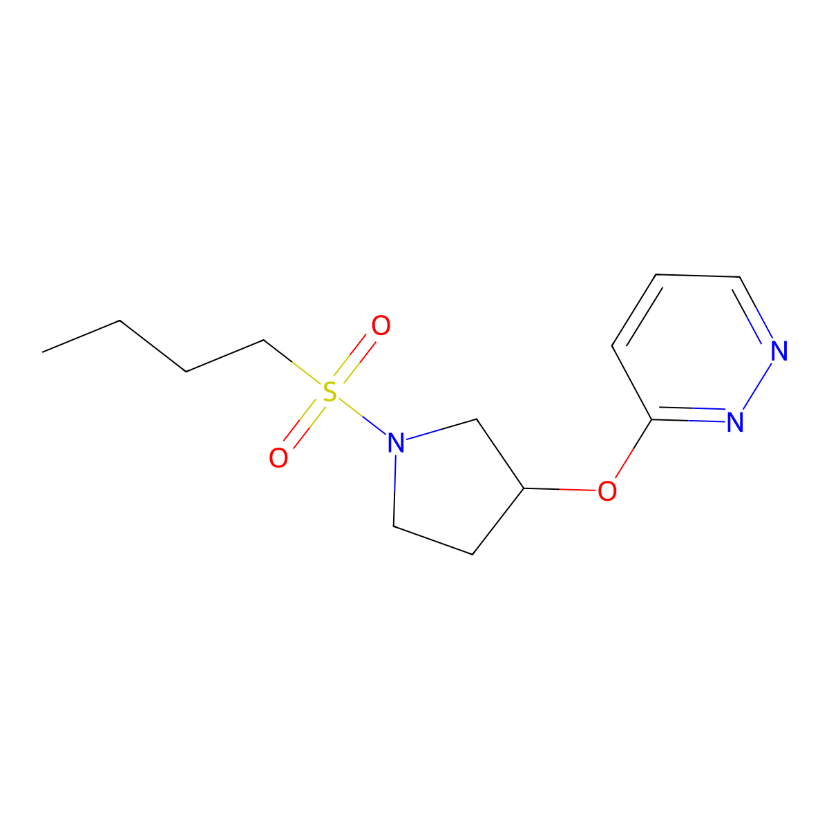 3-((1-(Butylsulfonyl)pyrrolidin-3-yl)oxy)pyridazine molecular structure, CAS 2034279-95-1
