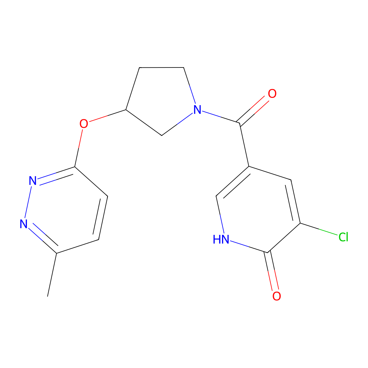 (5-Chloro-6-hydroxypyridin-3-yl)(3-((6-methylpyridazin-3-yl)oxy)pyrrolidin-1-yl)methanone molecular structure, CAS 2034280-08-3