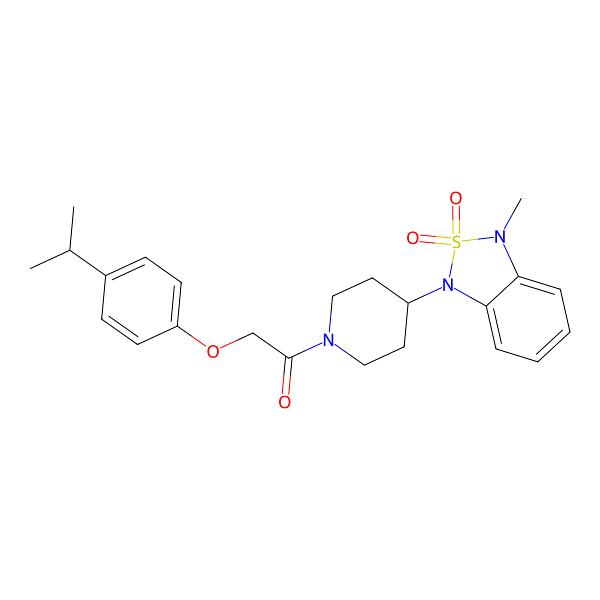 2-(4-isopropylphenoxy)-1-(4-(3-methyl-2,2-dioxidobenzo[c][1,2,5]thiadiazol-1(3H)-yl)piperidin-1-yl)ethanone molecular structure, CAS 2034280-10-7