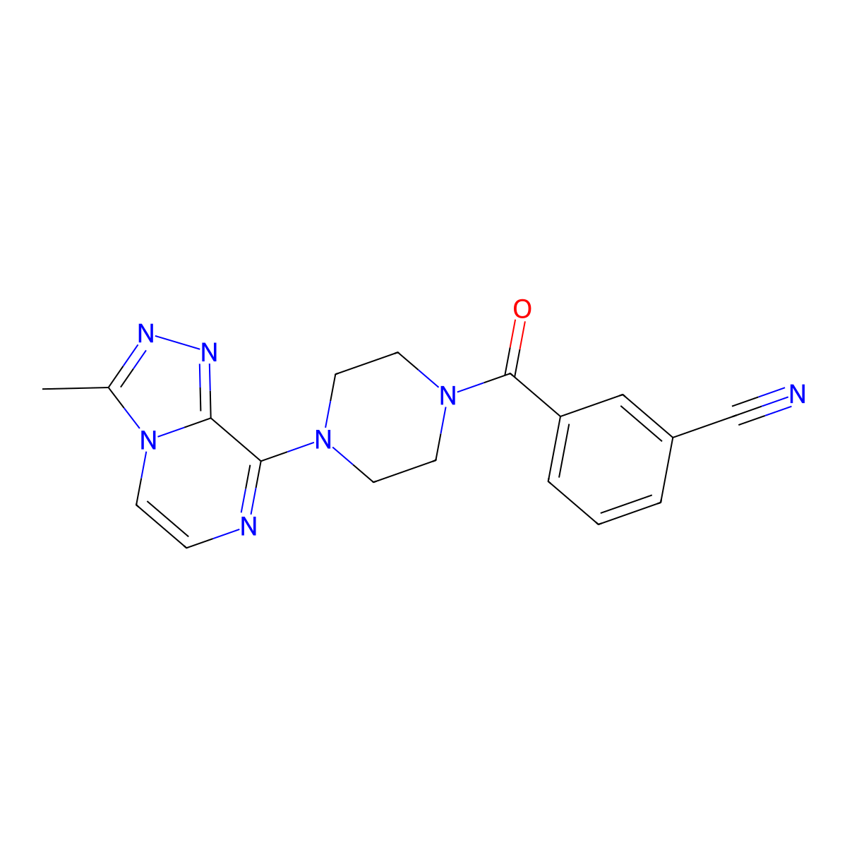 3-(4-(3-Methyl-[1,2,4]triazolo[4,3-a]pyrazin-8-yl)piperazine-1-carbonyl)benzonitrile molecular structure, CAS 2034280-26-5
