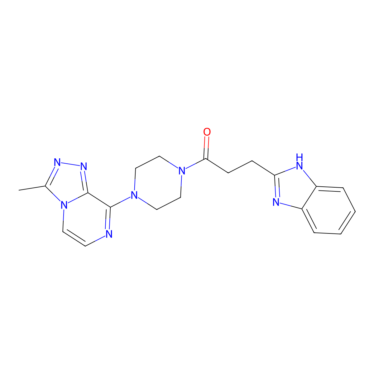 3-(1H-1,3-benzodiazol-2-yl)-1-(4-{3-methyl-[1,2,4]triazolo[4,3-a]pyrazin-8-yl}piperazin-1-yl)propan-1-one molecular structure, CAS 2034280-42-5