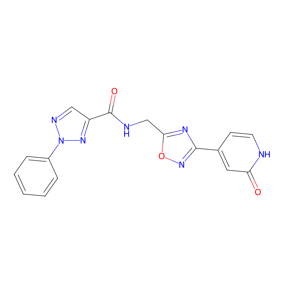 N-((3-(2-oxo-1,2-dihydropyridin-4-yl)-1,2,4-oxadiazol-5-yl)methyl)-2-phenyl-2H-1,2,3-triazole-4-carboxamide molecular structure, CAS 2034280-52-7