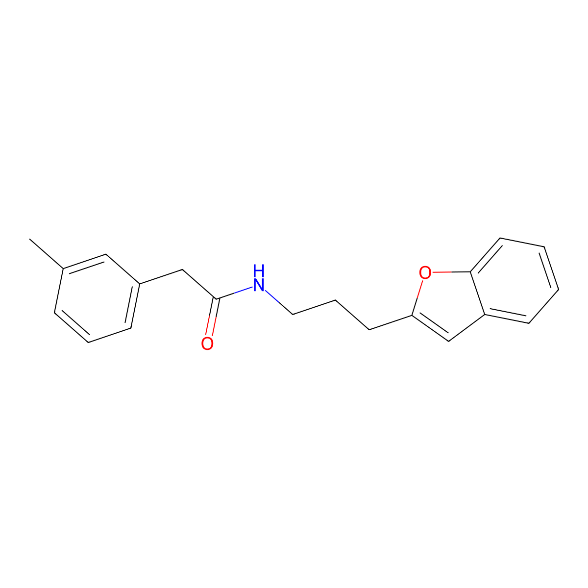 N-(3-(benzofuran-2-yl)propyl)-2-(m-tolyl)acetamide molecular structure, CAS 2034280-55-0