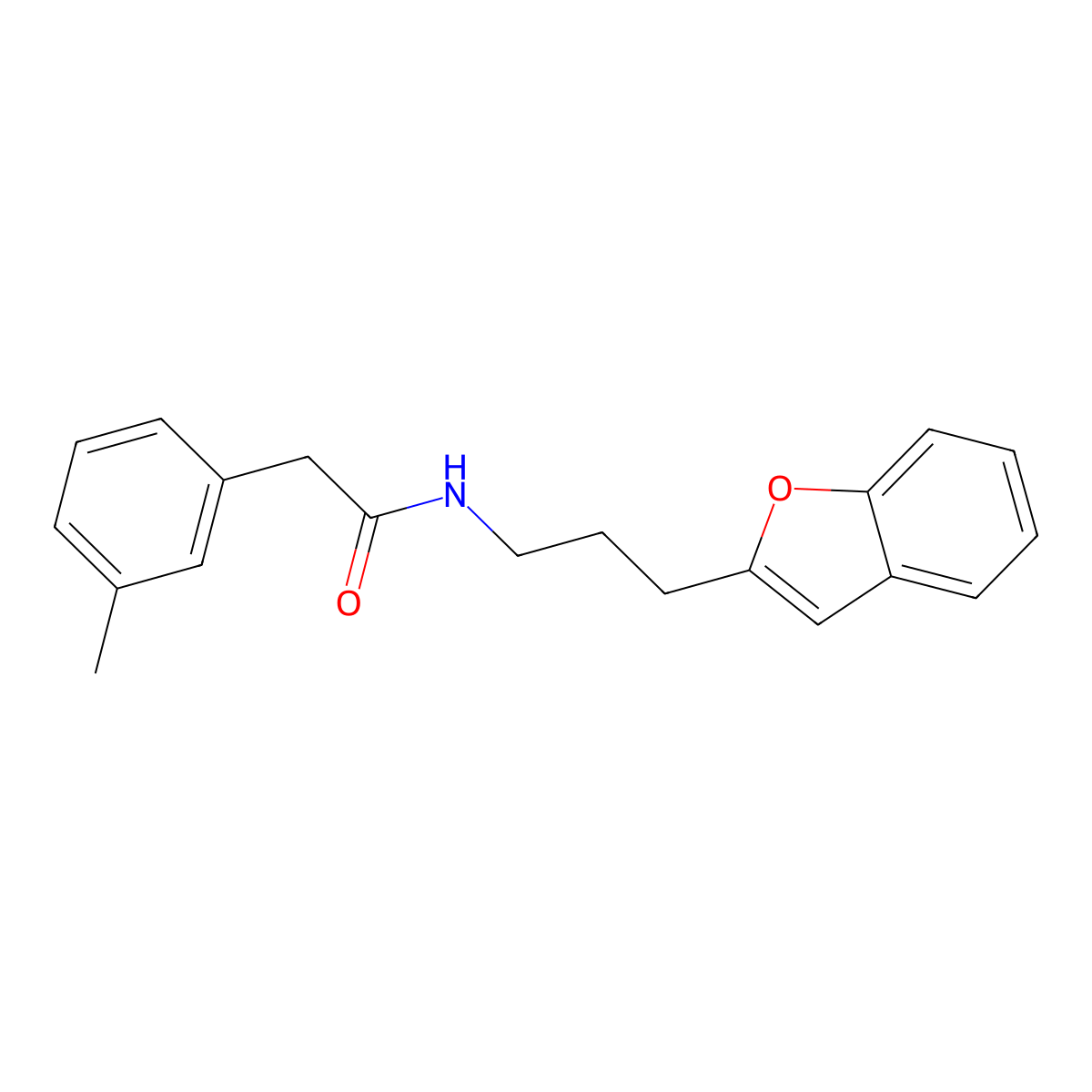 N-(3-(benzofuran-2-yl)propyl)-2-(m-tolyl)acetamide molecular structure, CAS 2034280-55-0
