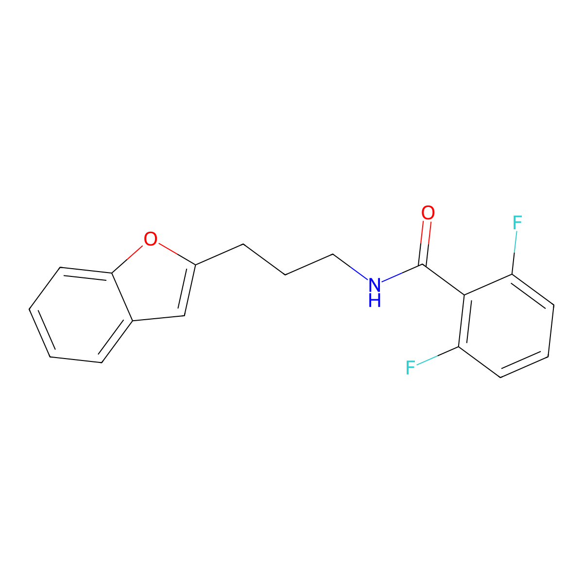 N-(3-(benzofuran-2-yl)propyl)-2,6-difluorobenzamide molecular structure, CAS 2034280-62-9