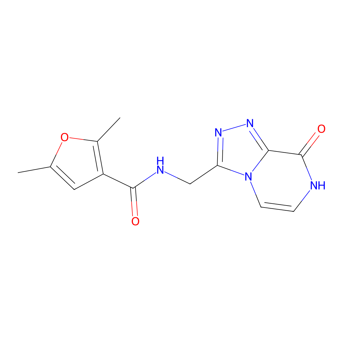 N-((8-hydroxy-[1,2,4]triazolo[4,3-a]pyrazin-3-yl)methyl)-2,5-dimethylfuran-3-carboxamide molecular structure, CAS 2034280-64-1