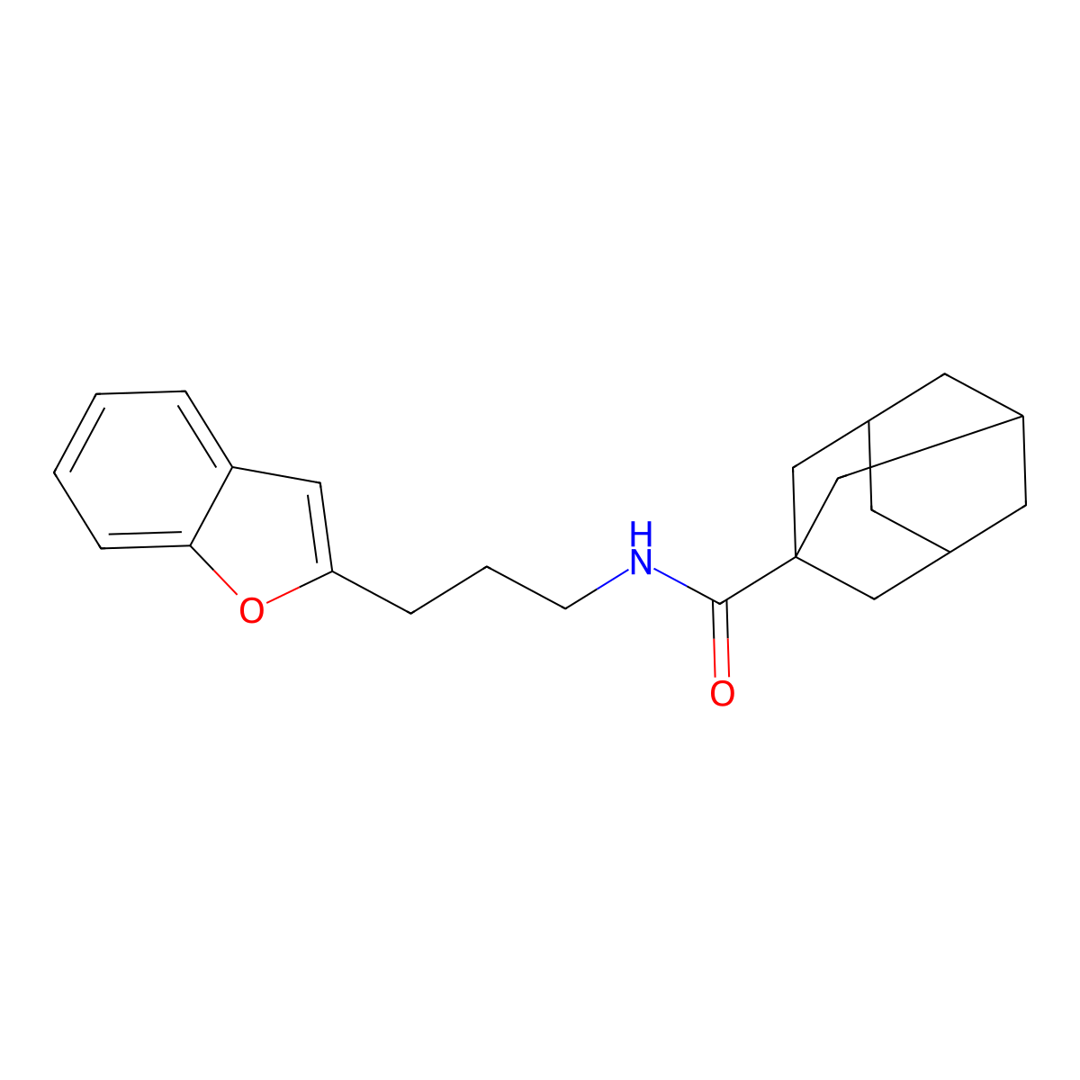 N-[3-(1-benzofuran-2-yl)propyl]adamantane-1-carboxamide molecular structure, CAS 2034280-79-8
