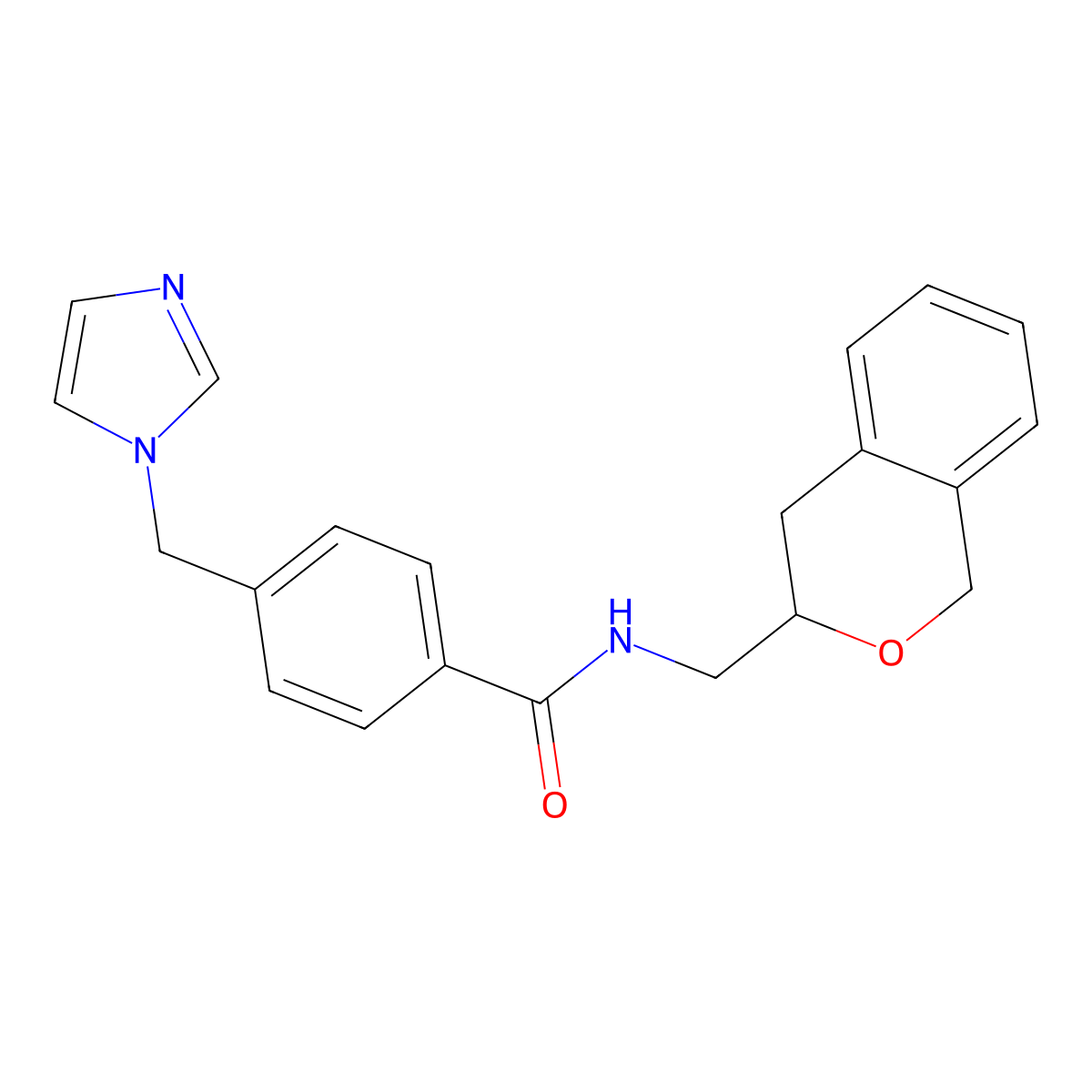 4-((1H-imidazol-1-yl)methyl)-N-(isochroman-3-ylmethyl)benzamide molecular structure, CAS 2034280-80-1