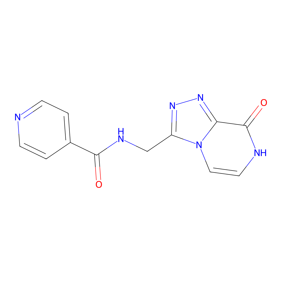 N-((8-hydroxy-[1,2,4]triazolo[4,3-a]pyrazin-3-yl)methyl)isonicotinamide molecular structure, CAS 2034280-81-2
