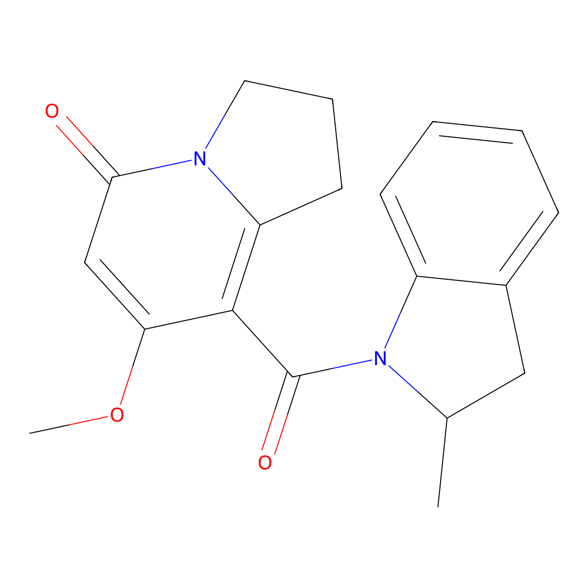 7-methoxy-8-(2-methylindoline-1-carbonyl)-2,3-dihydroindolizin-5(1H)-one molecular structure, CAS 2034280-89-0