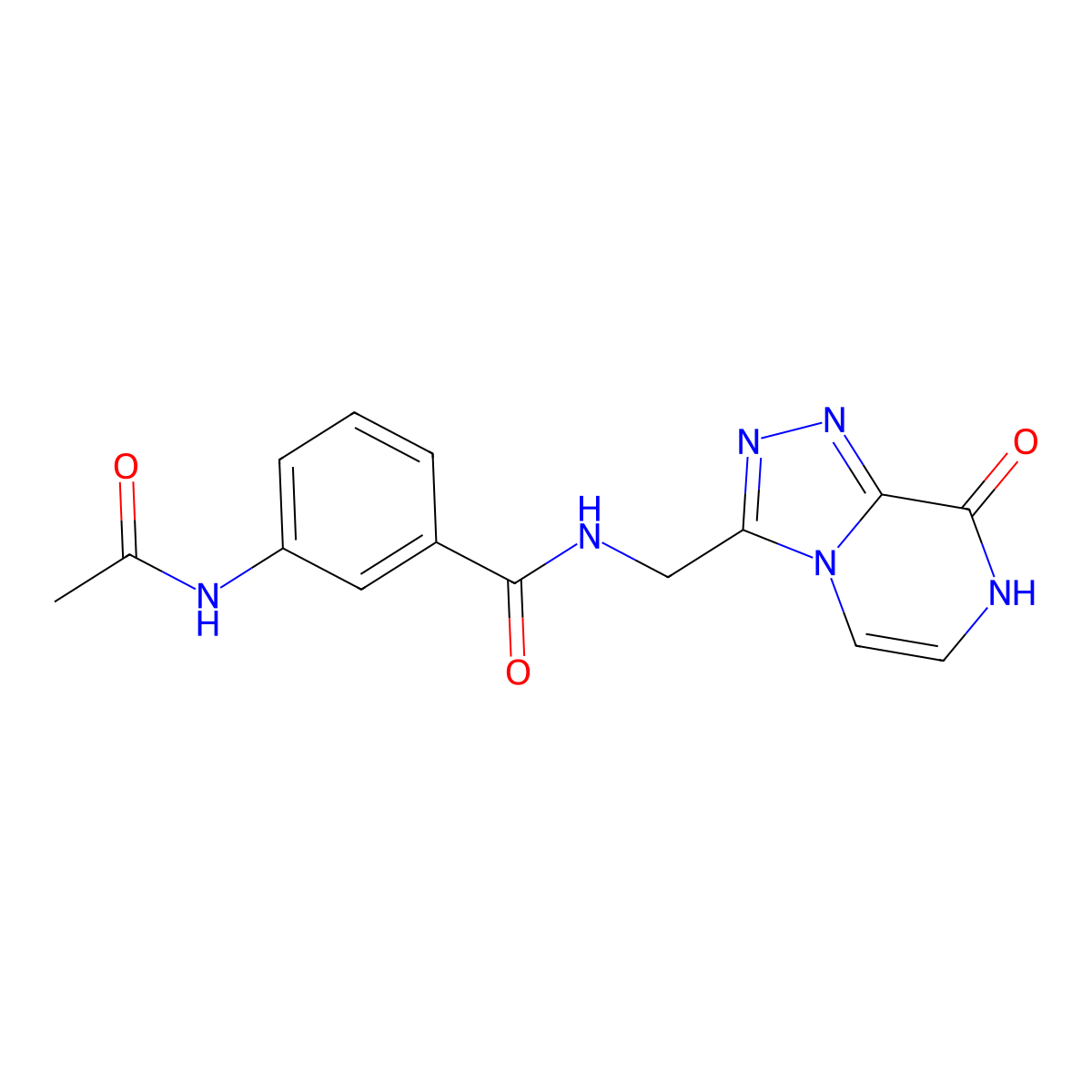 3-acetamido-N-({8-hydroxy-[1,2,4]triazolo[4,3-a]pyrazin-3-yl}methyl)benzamide molecular structure, CAS 2034280-90-3