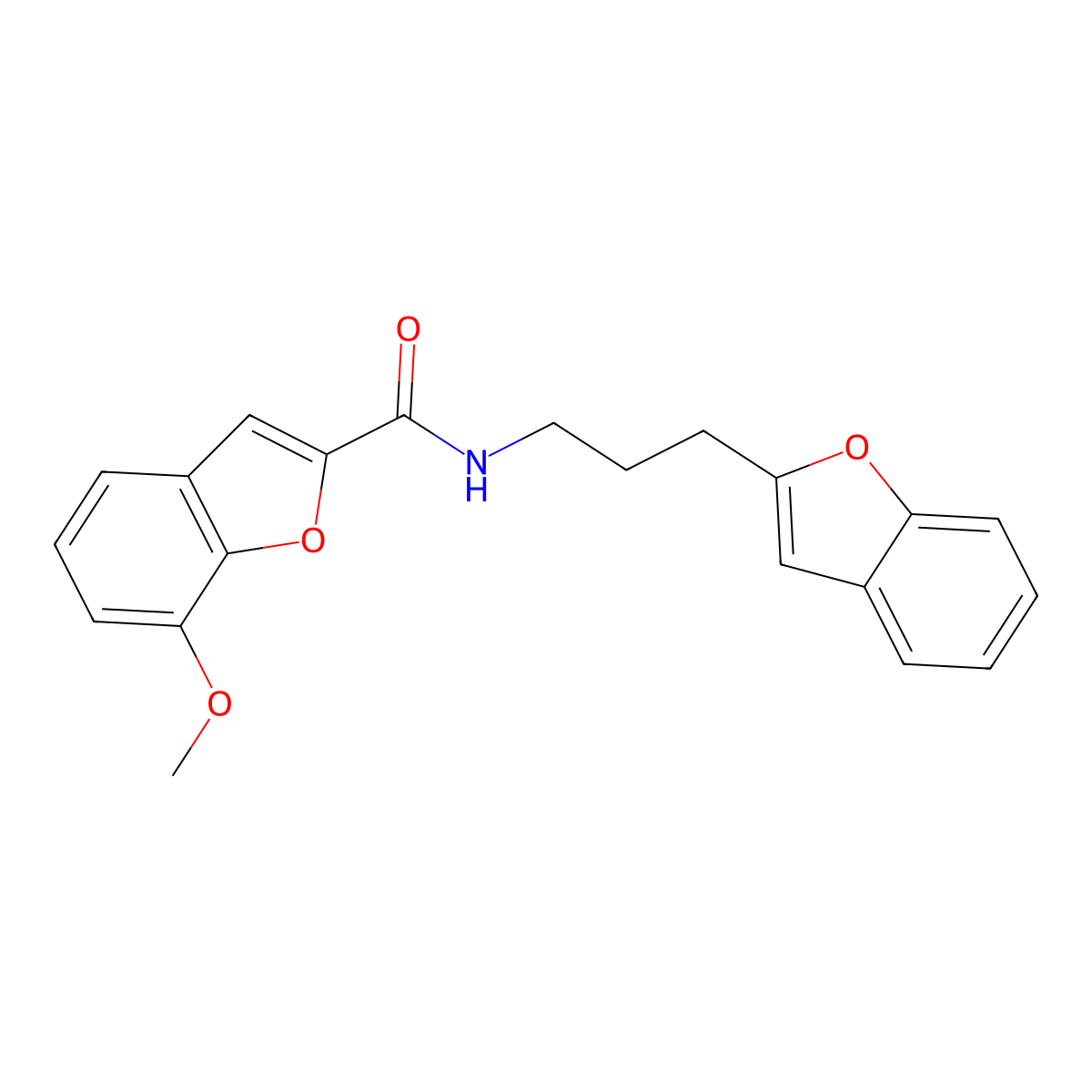 N-(3-(benzofuran-2-yl)propyl)-7-methoxybenzofuran-2-carboxamide molecular structure, CAS 2034280-93-6