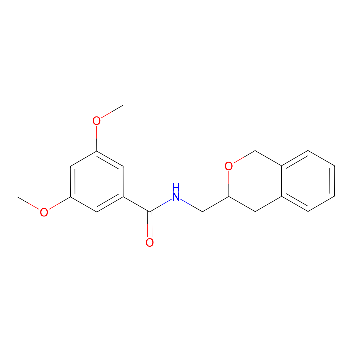 N-(isochroman-3-ylmethyl)-3,5-dimethoxybenzamide molecular structure, CAS 2034280-94-7