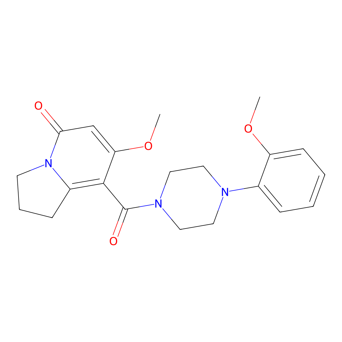 7-methoxy-8-(4-(2-methoxyphenyl)piperazine-1-carbonyl)-2,3-dihydroindolizin-5(1H)-one molecular structure, CAS 2034280-96-9