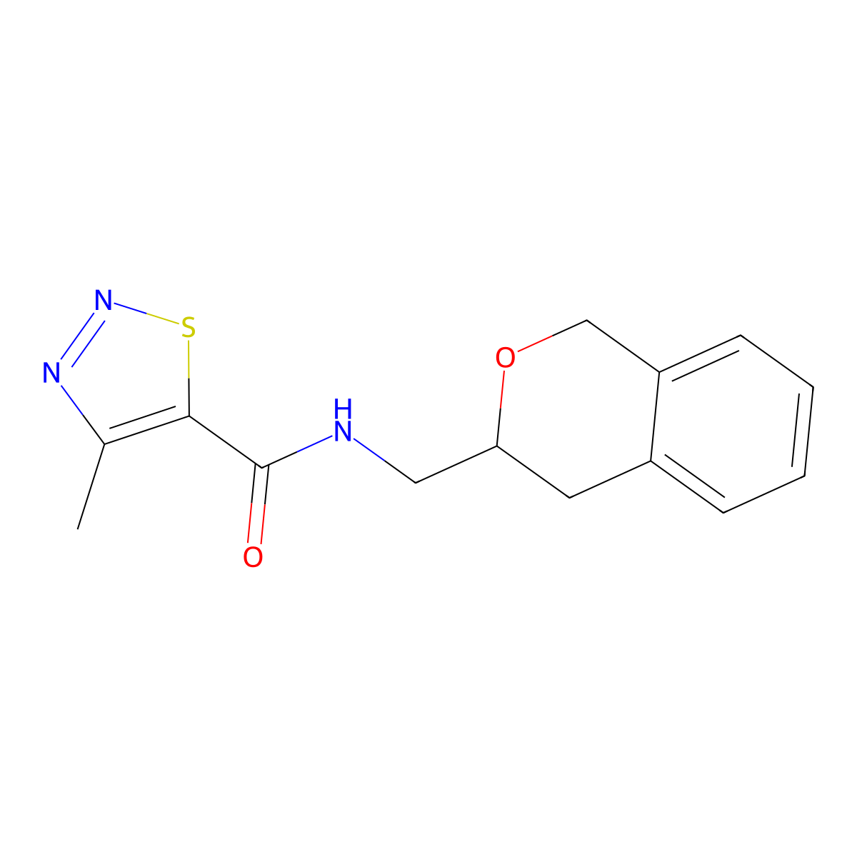 N-(isochroman-3-ylmethyl)-4-methyl-1,2,3-thiadiazole-5-carboxamide molecular structure, CAS 2034280-97-0