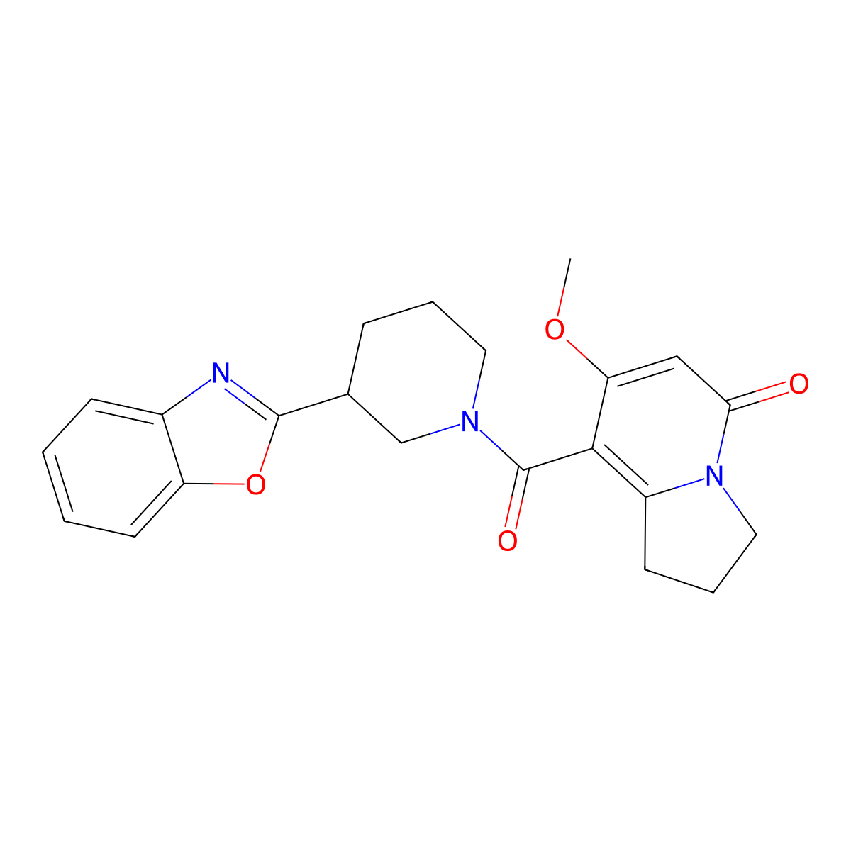 8-(3-(benzo[d]oxazol-2-yl)piperidine-1-carbonyl)-7-methoxy-2,3-dihydroindolizin-5(1H)-one molecular structure, CAS 2034281-01-9