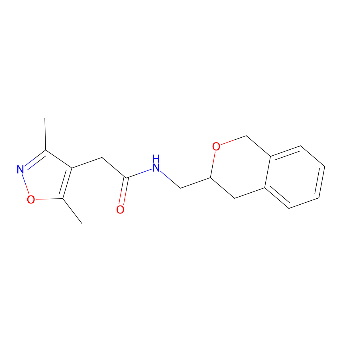 2-(3,5-dimethylisoxazol-4-yl)-N-(isochroman-3-ylmethyl)acetamide molecular structure, CAS 2034281-02-0