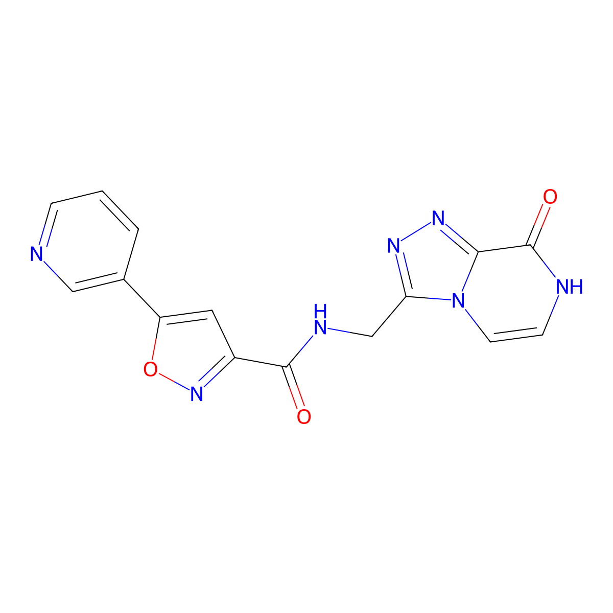 N-((8-hydroxy-[1,2,4]triazolo[4,3-a]pyrazin-3-yl)methyl)-5-(pyridin-3-yl)isoxazole-3-carboxamide molecular structure, CAS 2034281-12-2