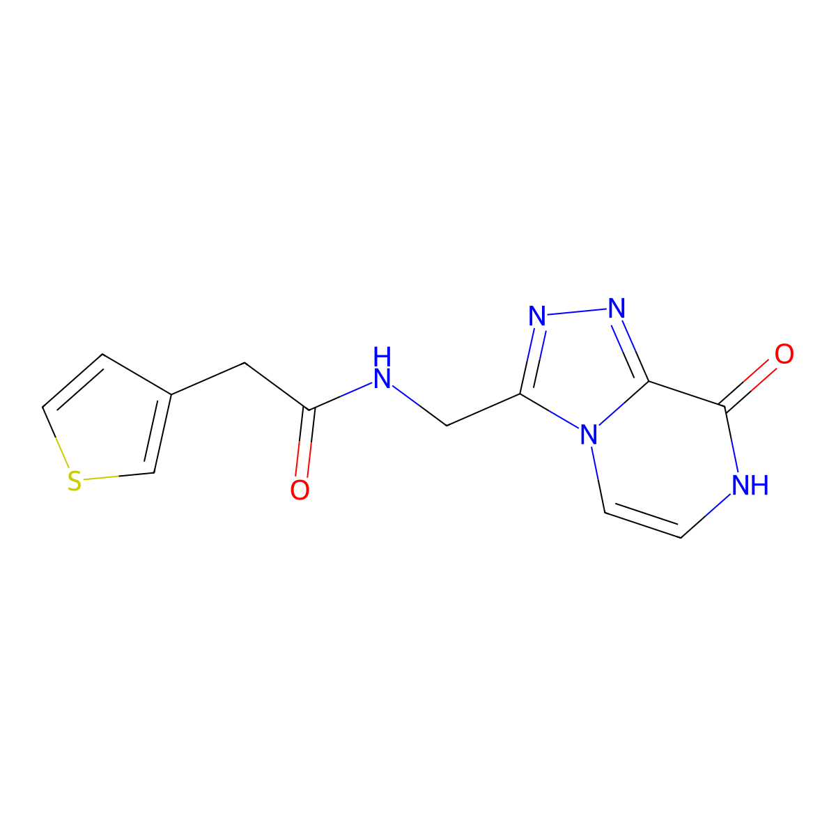 N-({8-hydroxy-[1,2,4]triazolo[4,3-a]pyrazin-3-yl}methyl)-2-(thiophen-3-yl)acetamide molecular structure, CAS 2034281-20-2