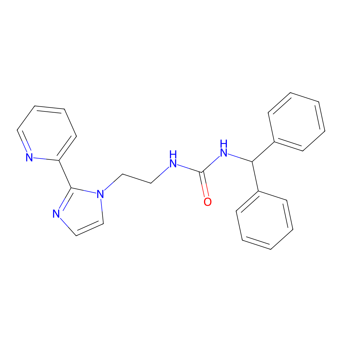 1-benzhydryl-3-(2-(2-(pyridin-2-yl)-1H-imidazol-1-yl)ethyl)urea molecular structure, CAS 2034281-24-6