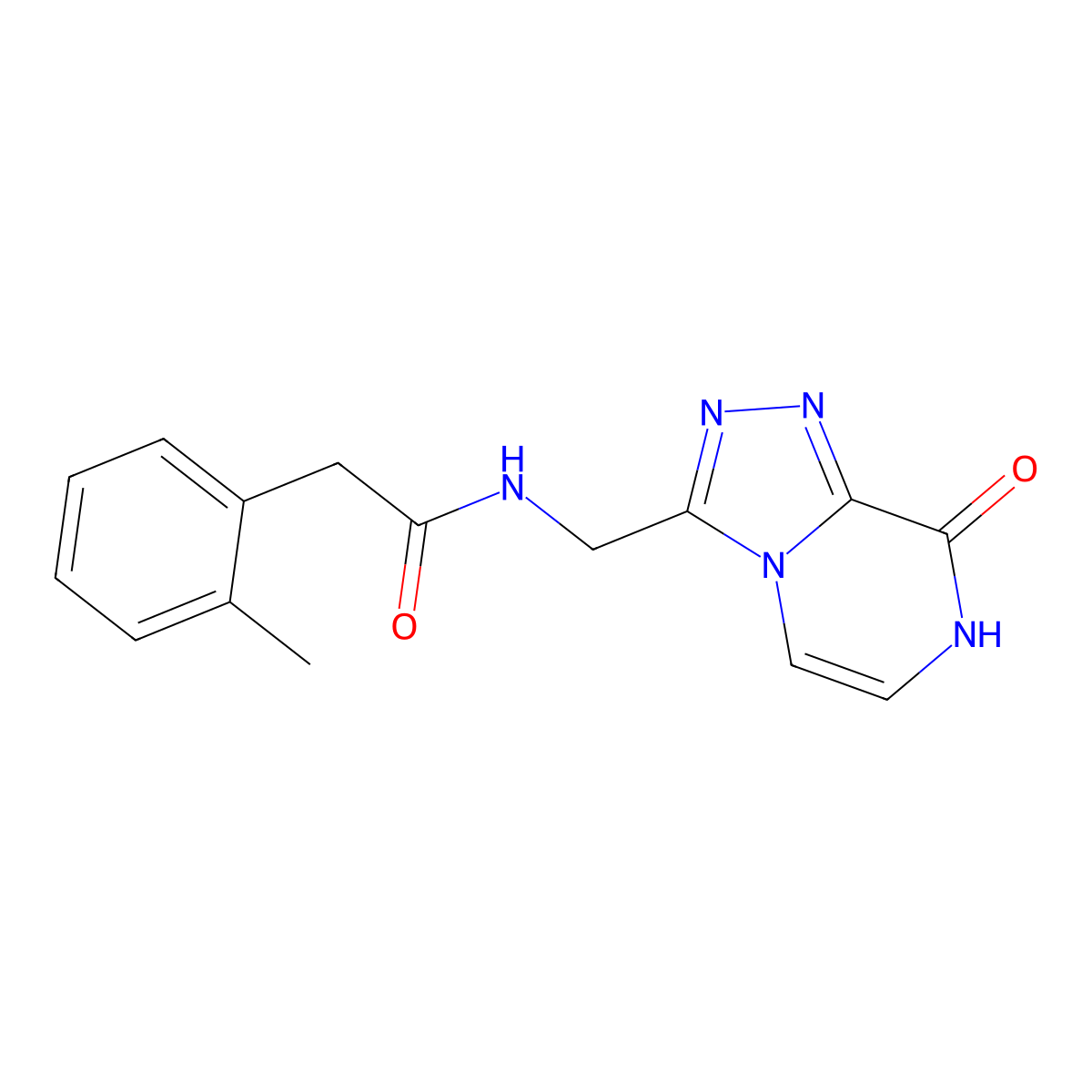 N-((8-hydroxy-[1,2,4]triazolo[4,3-a]pyrazin-3-yl)methyl)-2-(o-tolyl)acetamide molecular structure, CAS 2034281-29-1