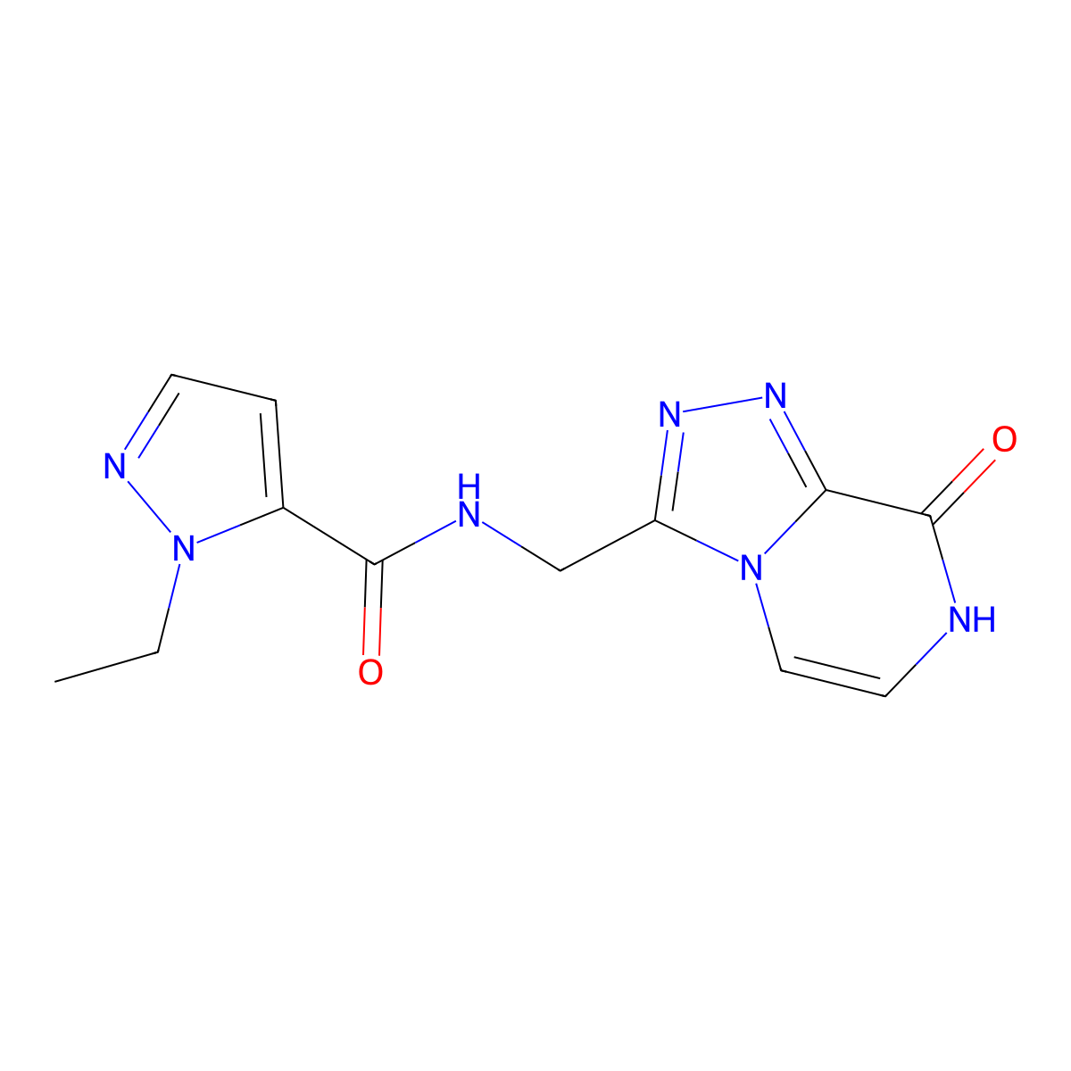 1-ethyl-N-({8-hydroxy-[1,2,4]triazolo[4,3-a]pyrazin-3-yl}methyl)-1H-pyrazole-5-carboxamide molecular structure, CAS 2034281-60-0