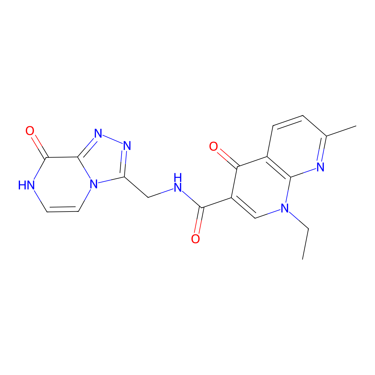1-ethyl-N-({8-hydroxy-[1,2,4]triazolo[4,3-a]pyrazin-3-yl}methyl)-7-methyl-4-oxo-1,4-dihydro-1,8-naphthyridine-3-carboxamide molecular structure, CAS 2034281-75-7