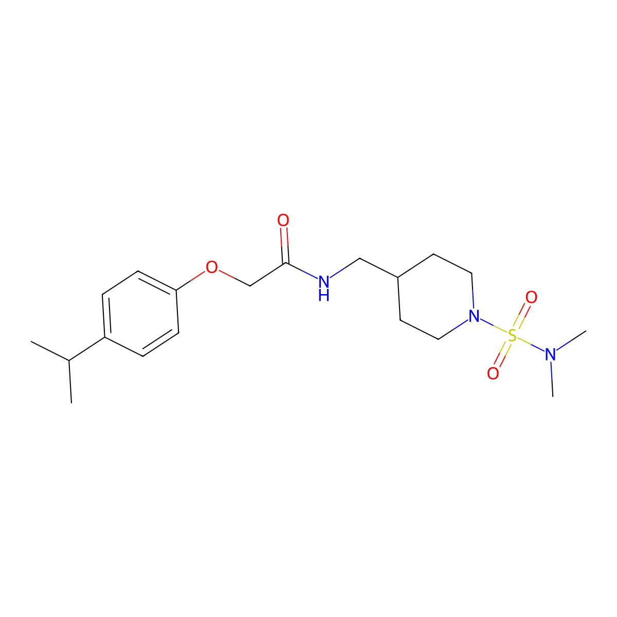 N-((1-(N,N-dimethylsulfamoyl)piperidin-4-yl)methyl)-2-(4-isopropylphenoxy)acetamide molecular structure, CAS 2034281-77-9