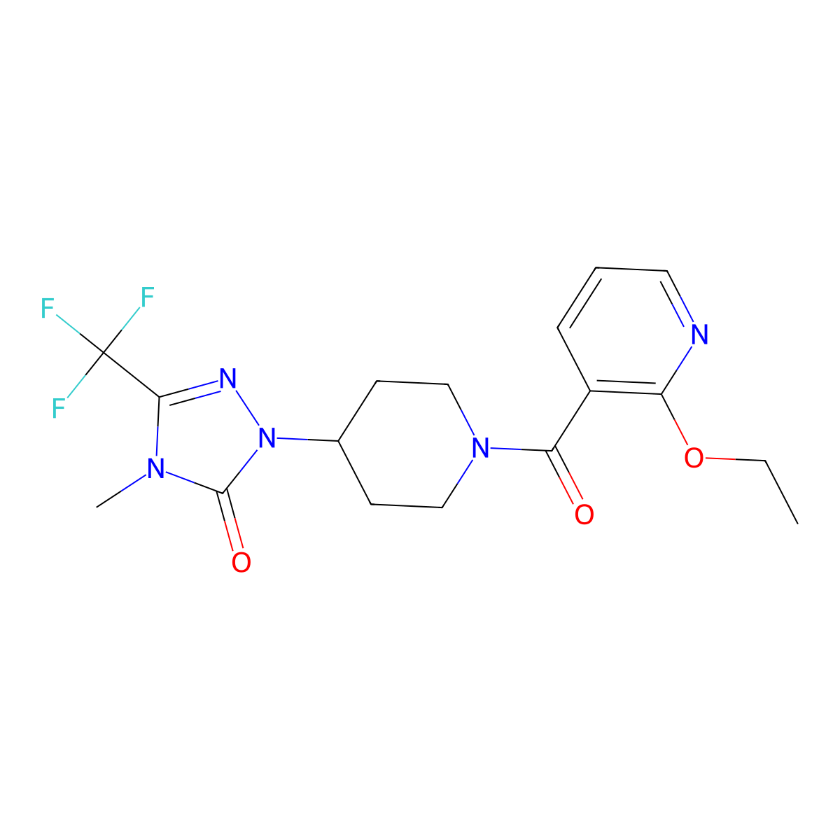 1-(1-(2-ethoxynicotinoyl)piperidin-4-yl)-4-methyl-3-(trifluoromethyl)-1H-1,2,4-triazol-5(4H)-one molecular structure, CAS 2034281-80-4