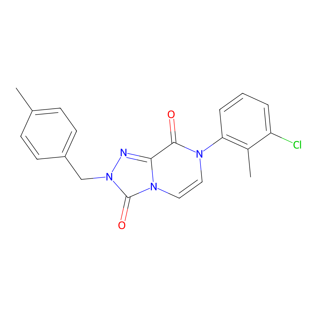 7-(3-chloro-2-methylphenyl)-2-(4-methylbenzyl)-[1,2,4]triazolo[4,3-a]pyrazine-3,8(2H,7H)-dione molecular structure, CAS 2034281-95-1