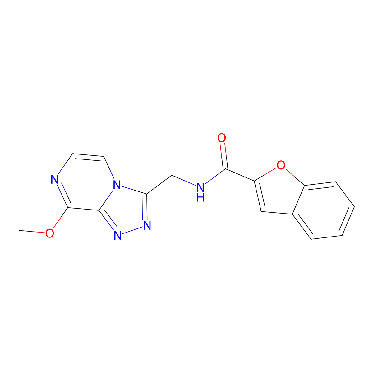 N-((8-methoxy-[1,2,4]triazolo[4,3-a]pyrazin-3-yl)methyl)benzofuran-2-carboxamide molecular structure, CAS 2034281-98-4