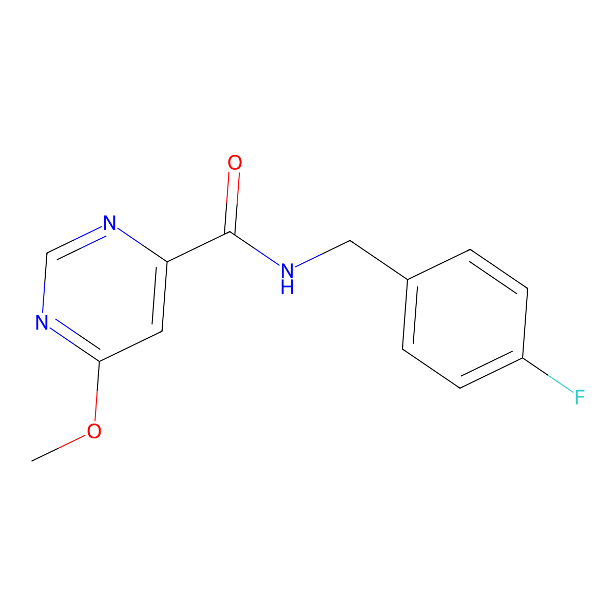 N-(4-fluorobenzyl)-6-methoxypyrimidine-4-carboxamide molecular structure, CAS 2034282-07-8